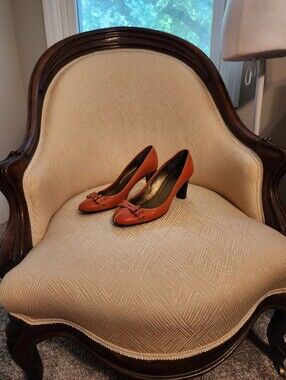 J Crew Orange Leather 9.5 Pumps